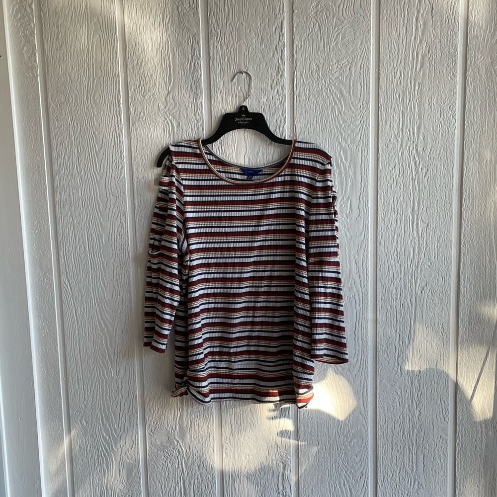 ‼️SOLD‼️APT9 Ribbed L/S Striped Top